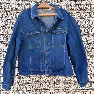 Vintage 70s Rustler denim jean trucker jacket XL